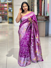 Silver Zari Weaved Banarasi Saree | NN336
