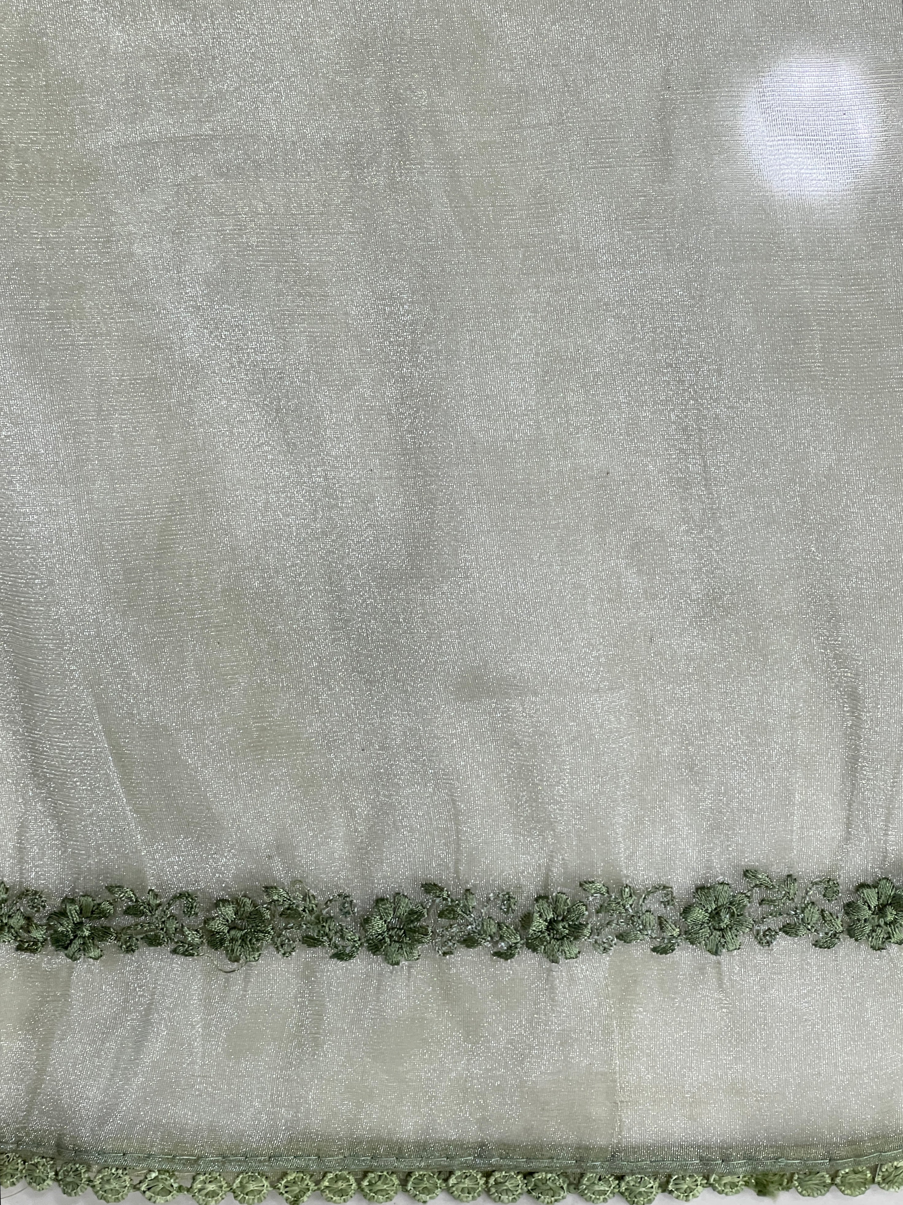 Floral Machine Embroidered Shimmer Organza Saree | BLD1981