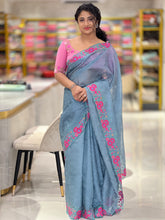 Floral Embroidery Tussar Kota Saree | SBS871