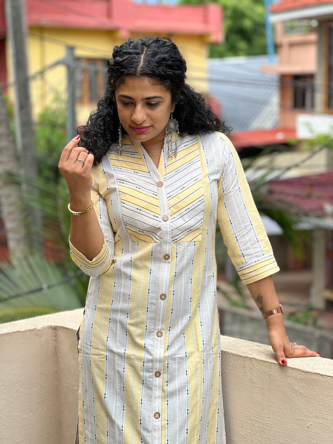 Vertical Stripe Pattern Pure Cotton Kurta | GHB121