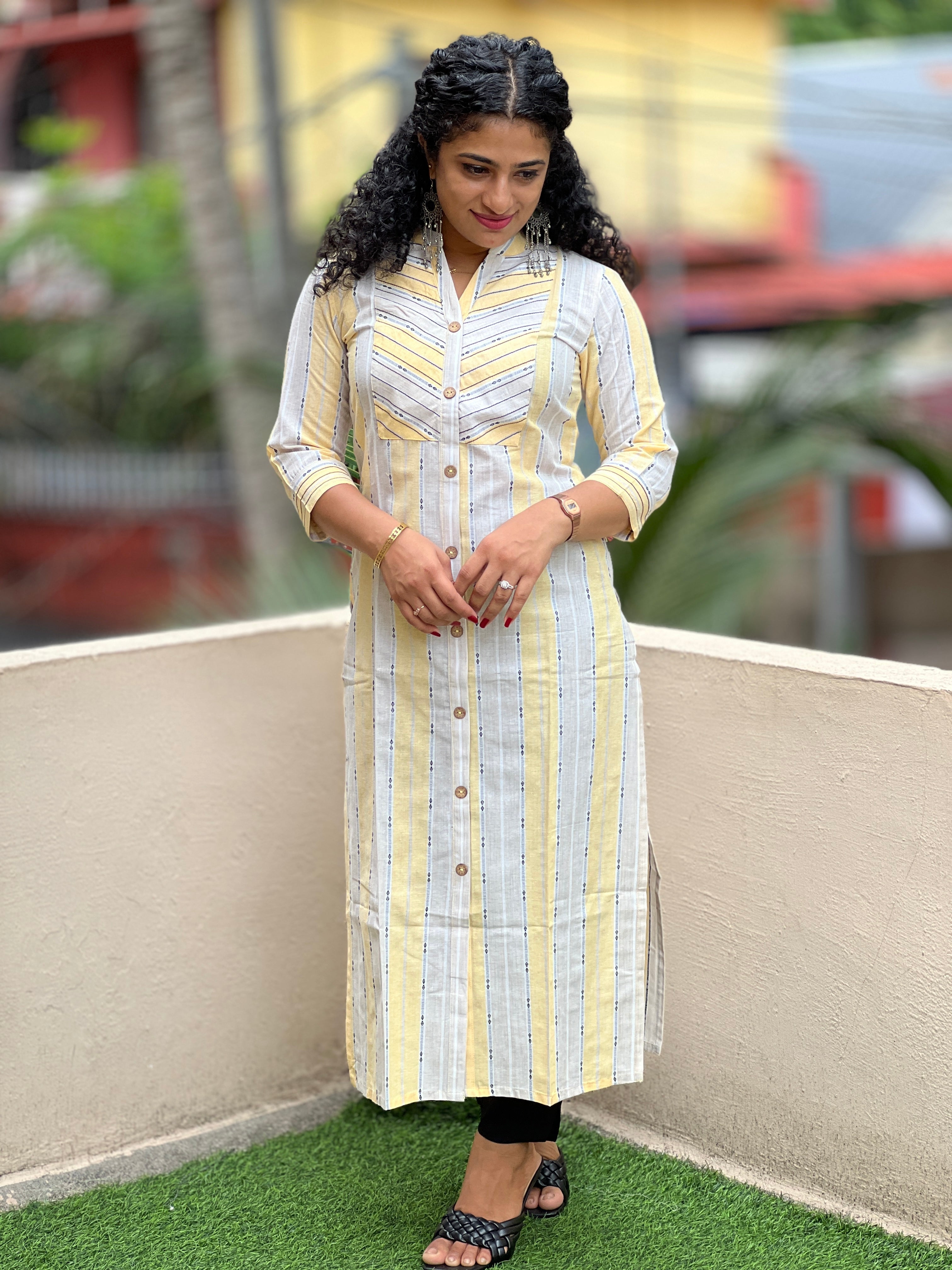 Vertical Stripe Pattern Pure Cotton Kurta | GHB121