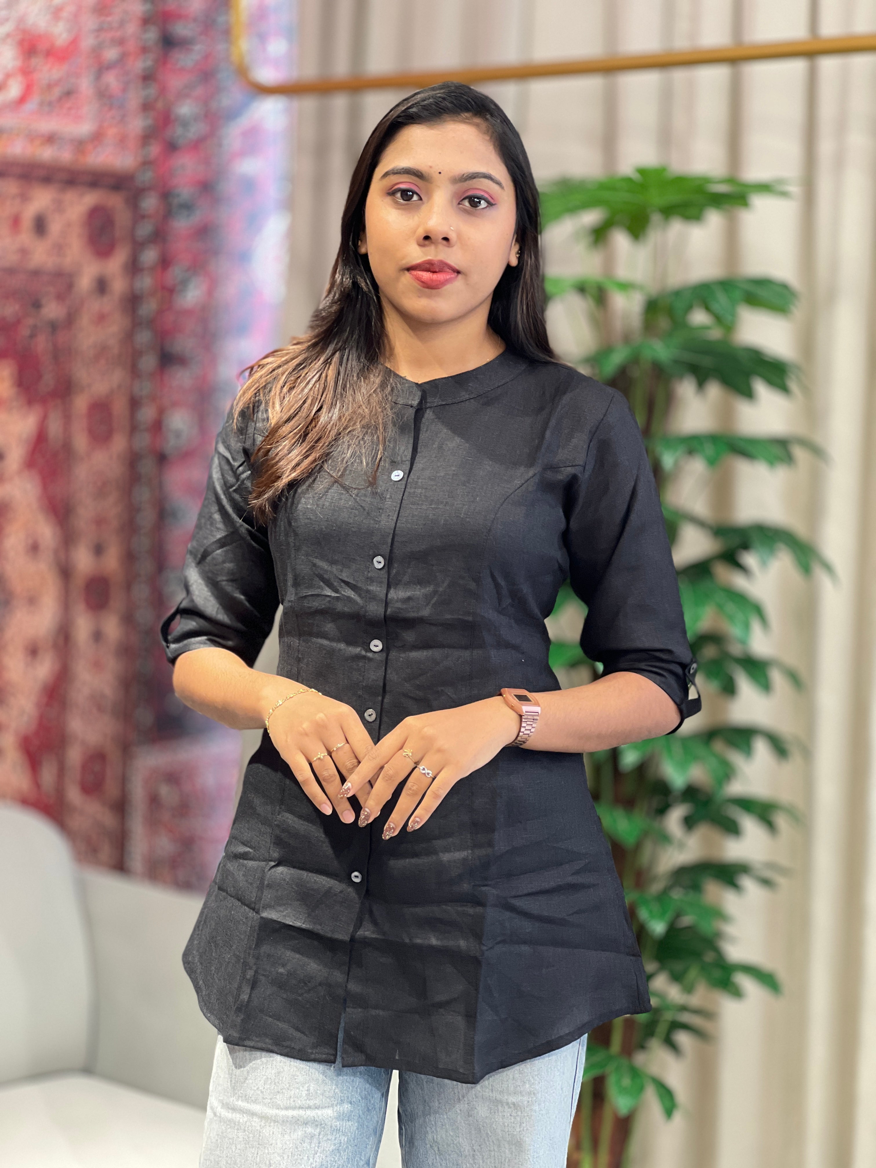 Solid Cotton Short Kurta | AKE102