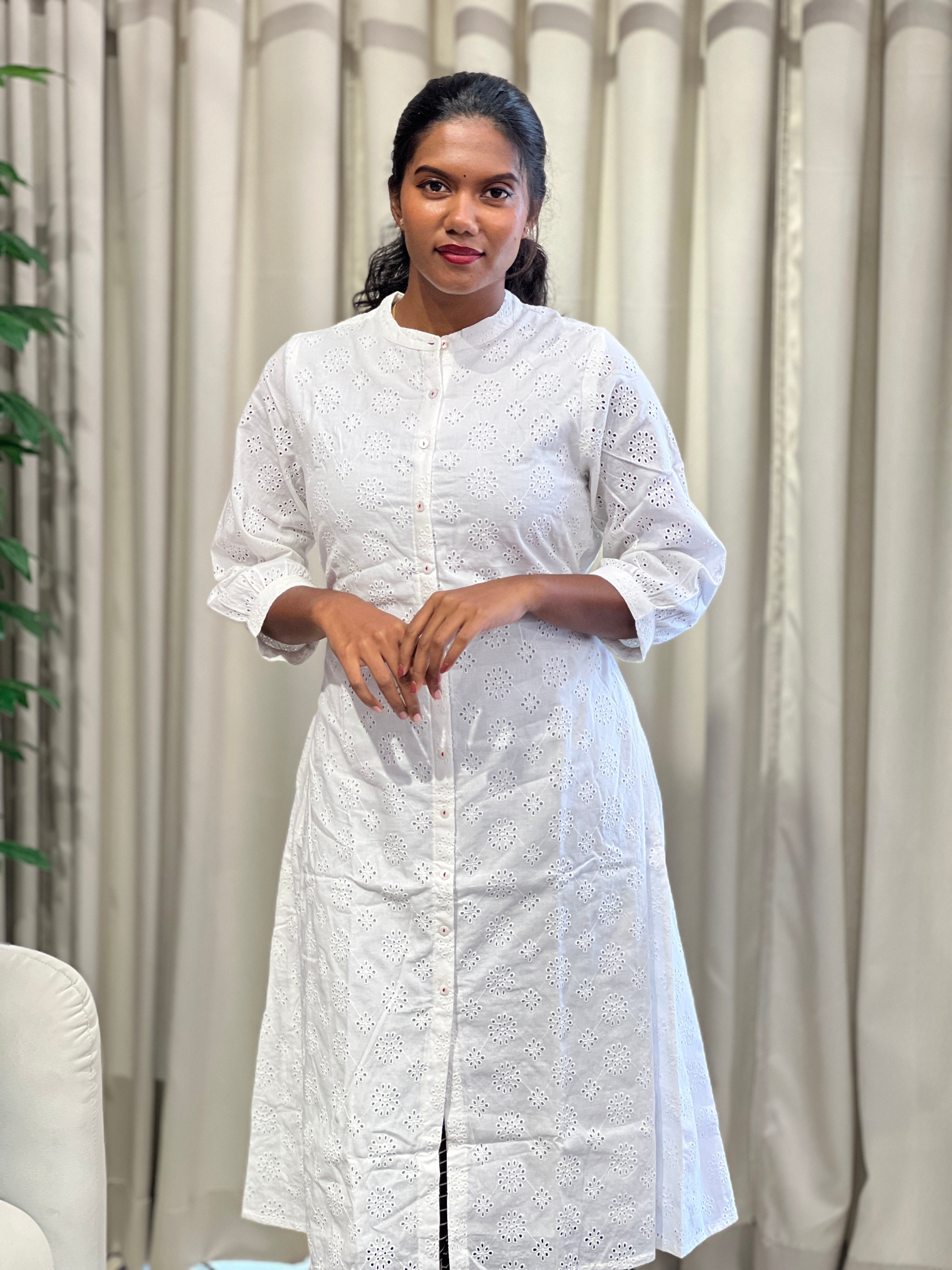 A-Line Patterned Hakoba Kurta | PGI336