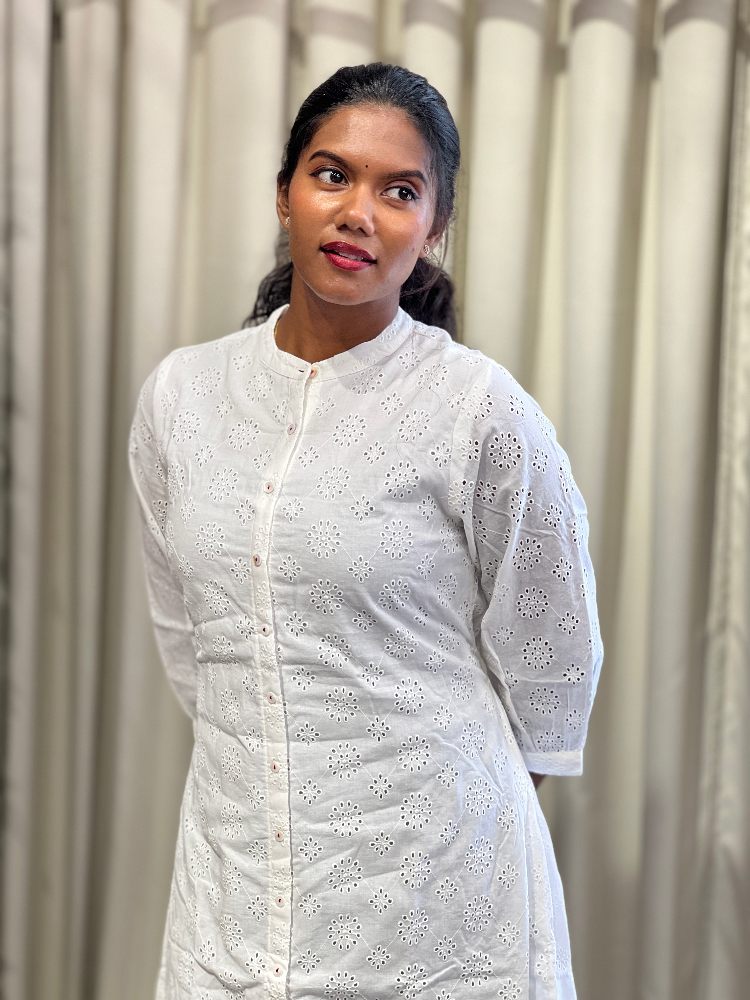 A-Line Patterned Hakoba Kurta | PGI336