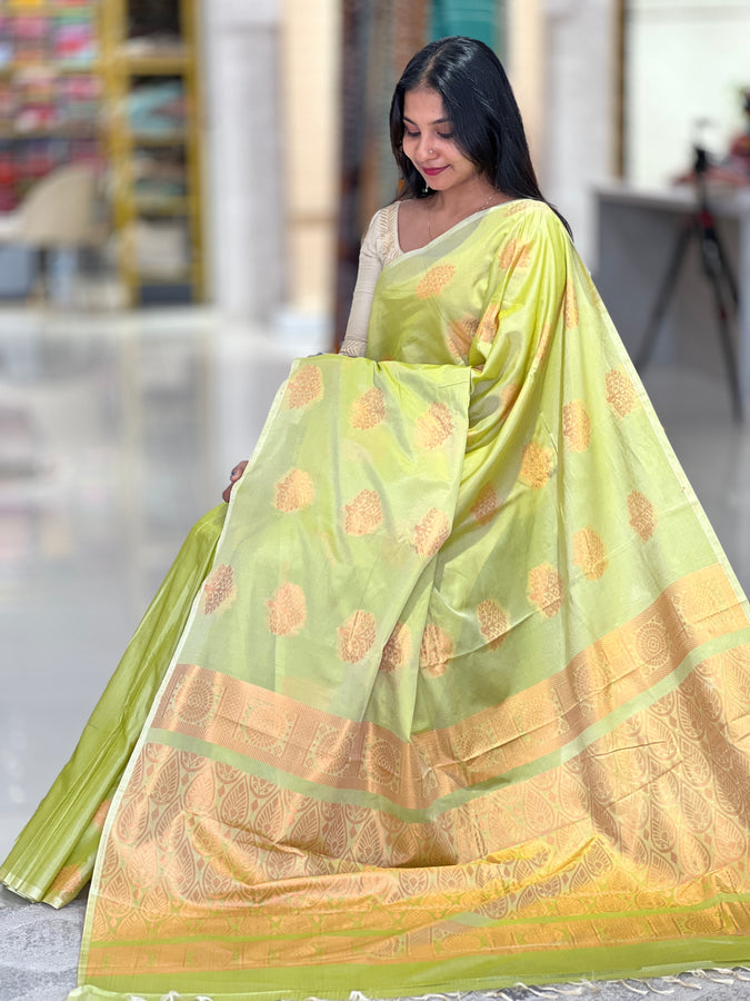 Semi Silk Saree With Brocade Pallu | KRK446