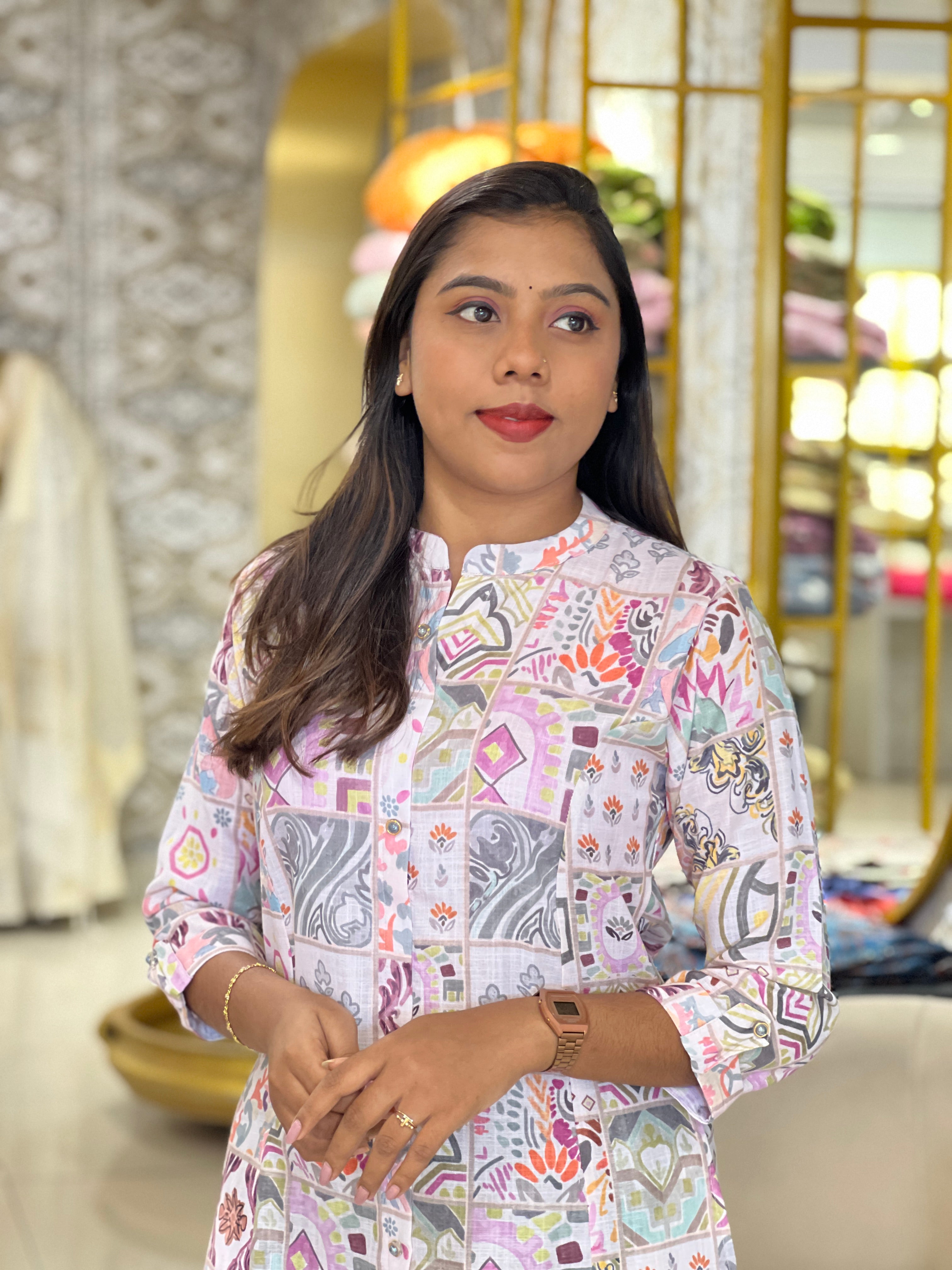 Printed Pattern Rayon Kurta | AFD115