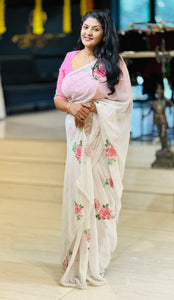 Floral Digital Printed Georgette Saree | HT197