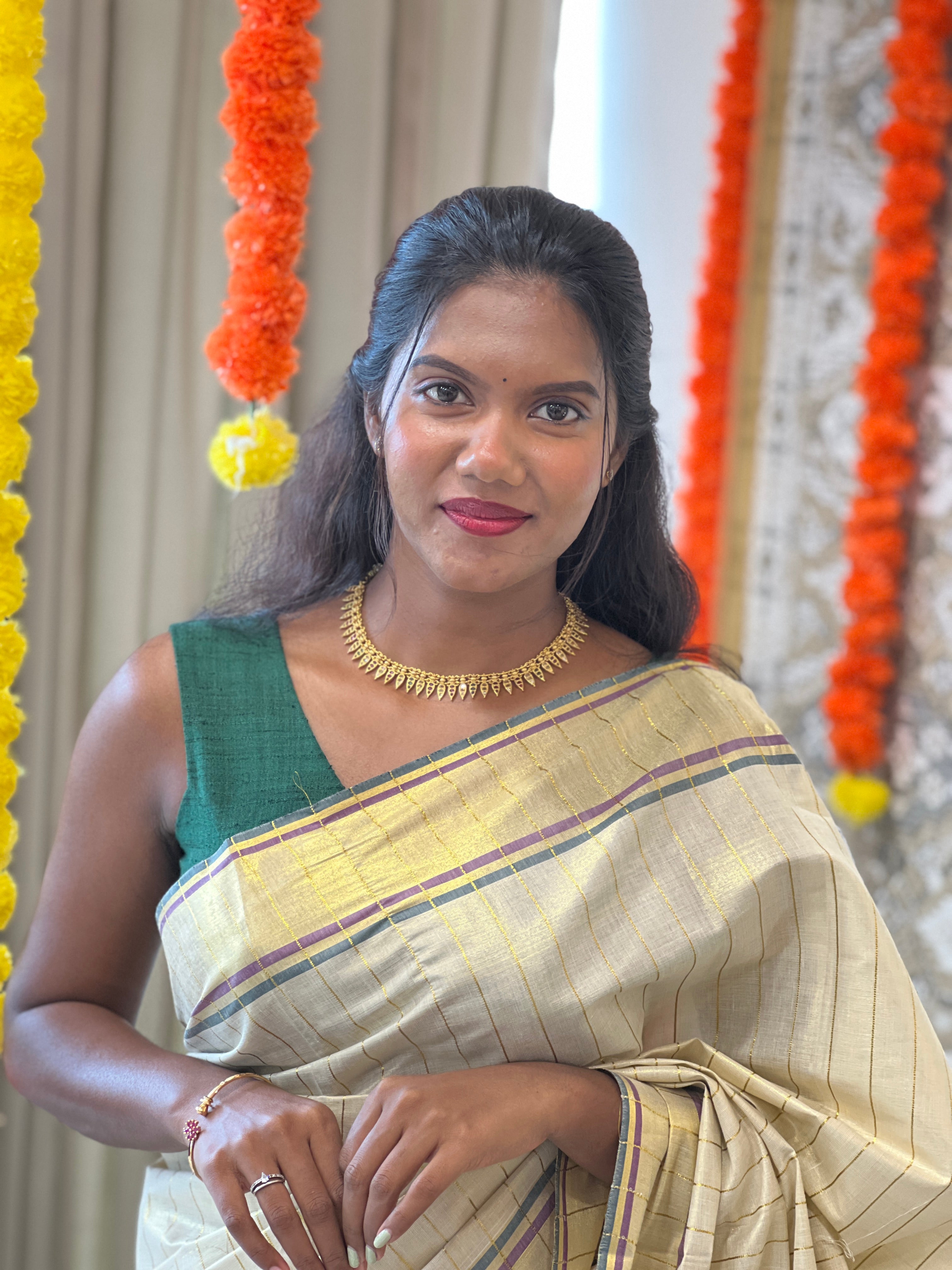 Line Woven Kerala Cotton Saree |  RLF138