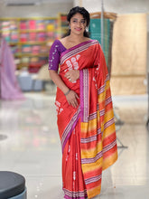 Floral Block Printed Silk Saree | SIK134