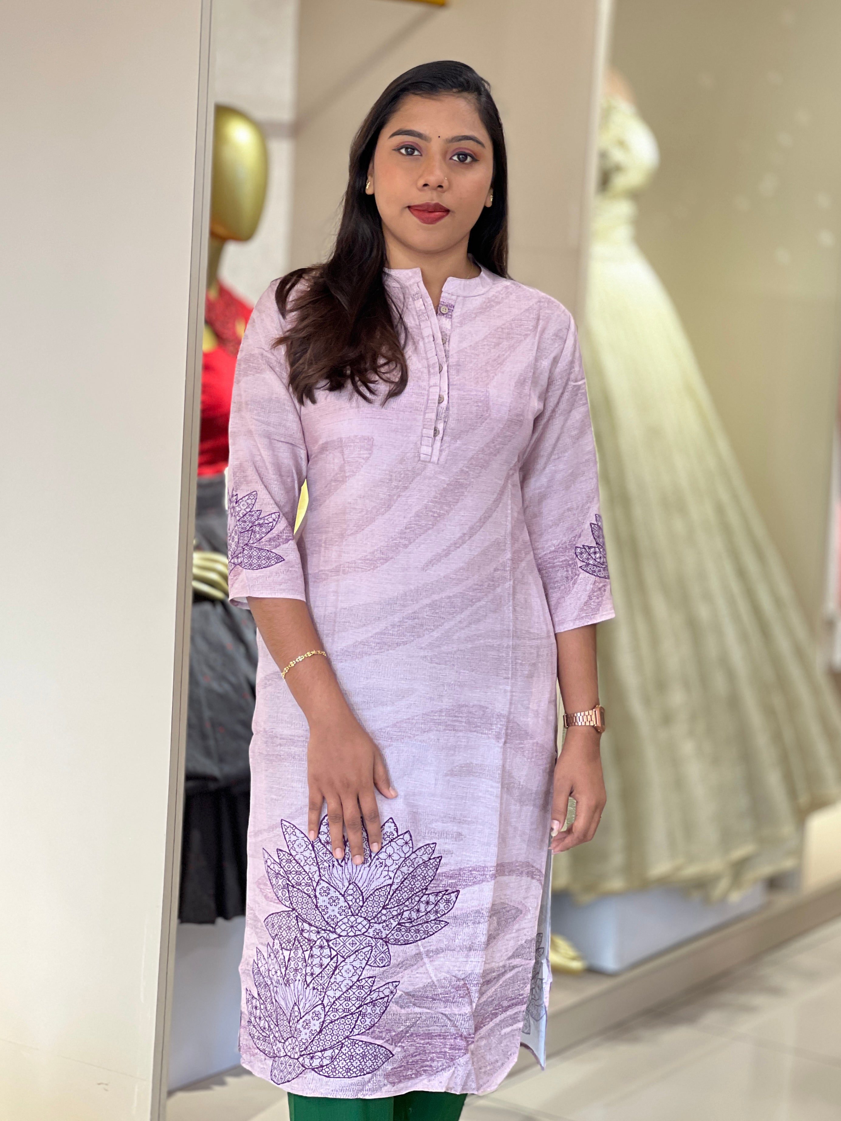 Floral Printed Pattern Rayon Kurta | PGI139