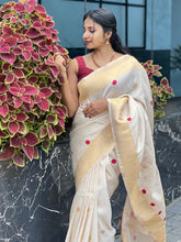 Polka Dot Weaved Semi Silk Saree | HT195