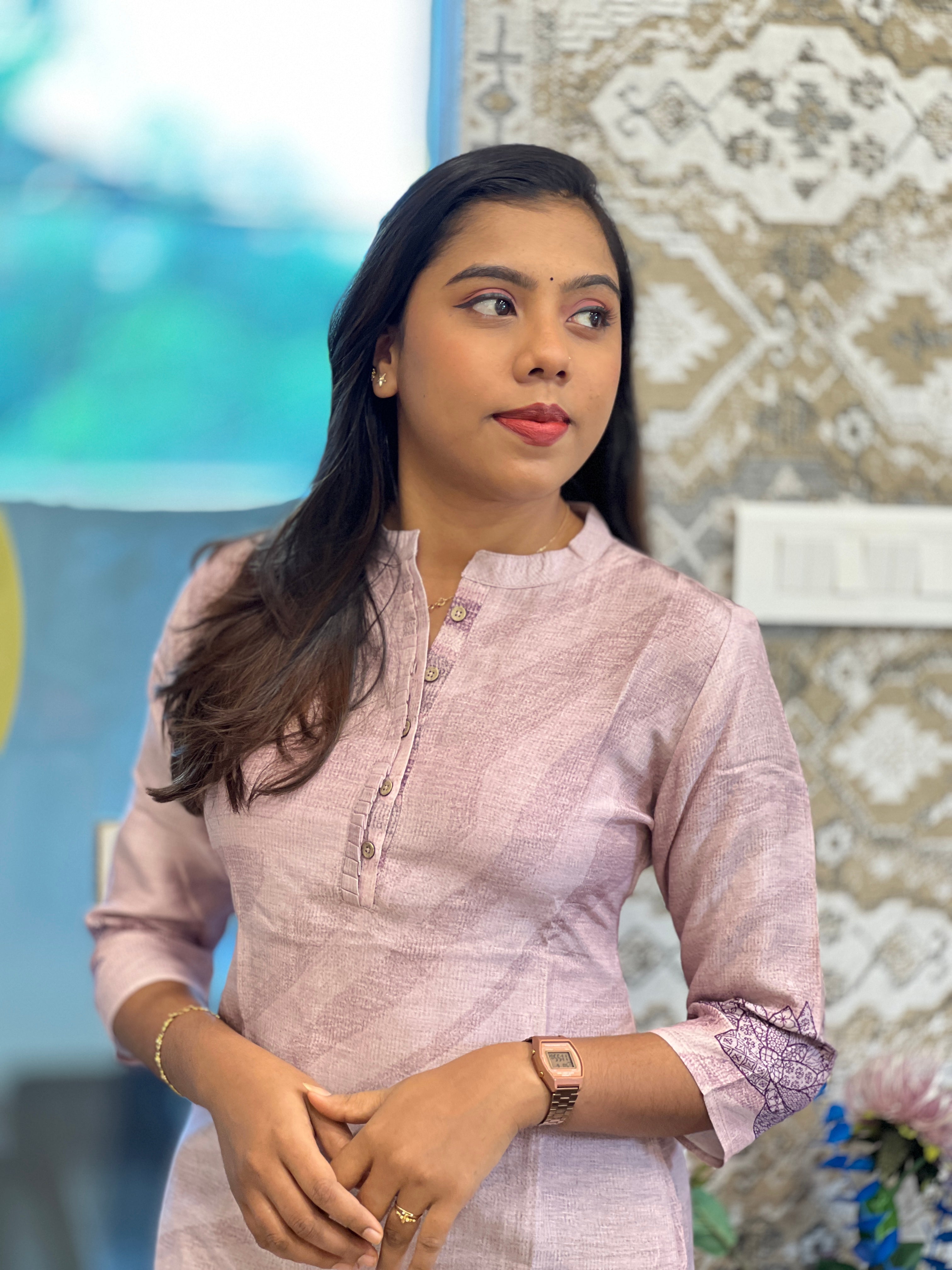 Floral Printed Pattern Rayon Kurta | PGI139