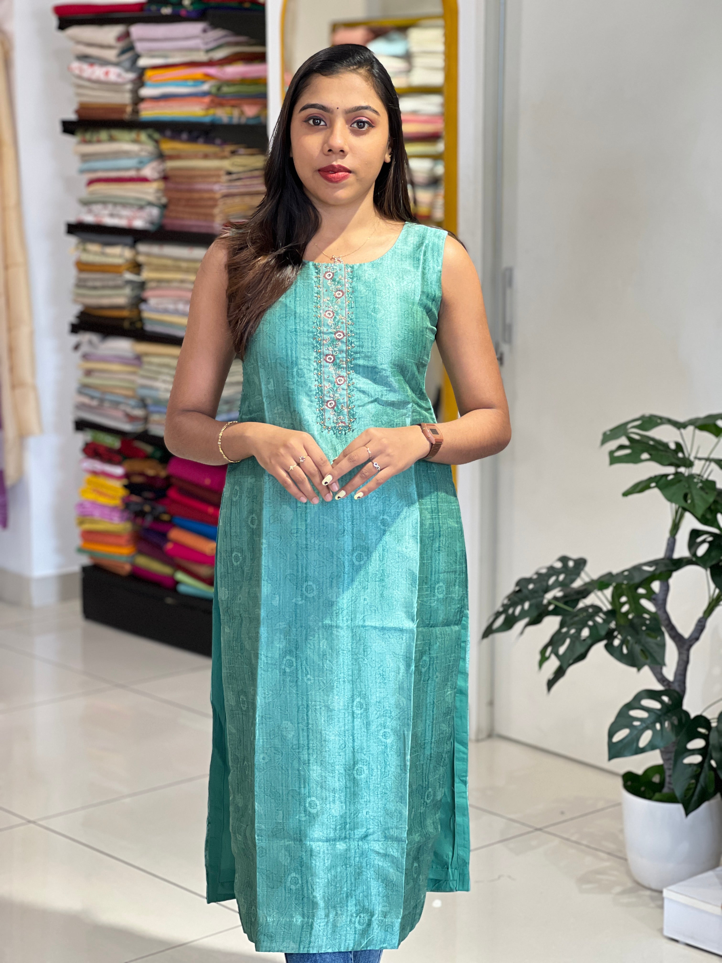 Digital Printed Semi Tussar Kurta | NAI193