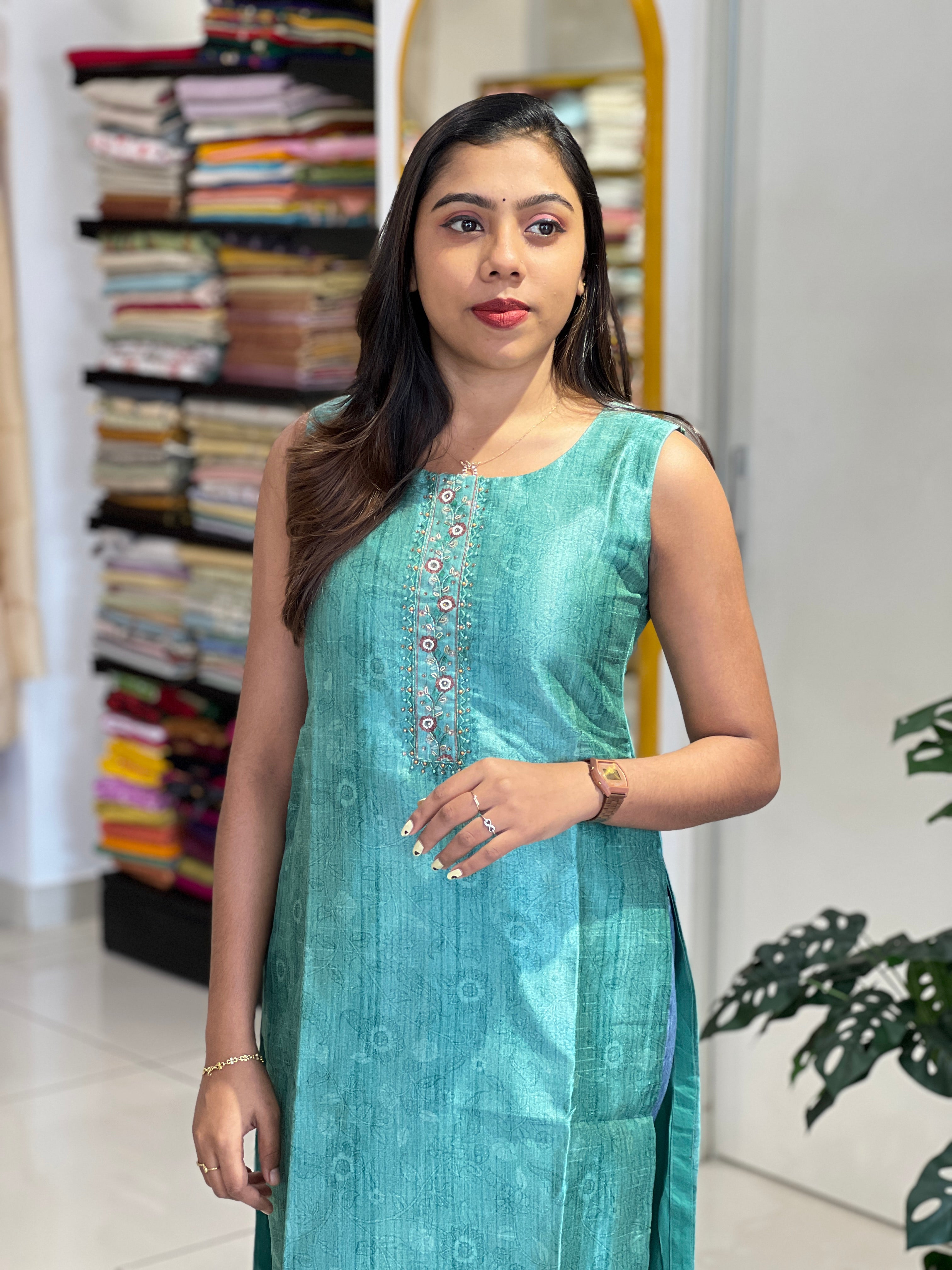 Digital Printed Semi Tussar Kurta | NAI193