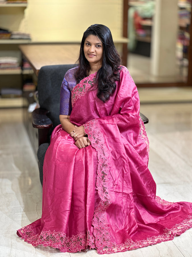 Twine Cutwork Tussar Saree | TC324