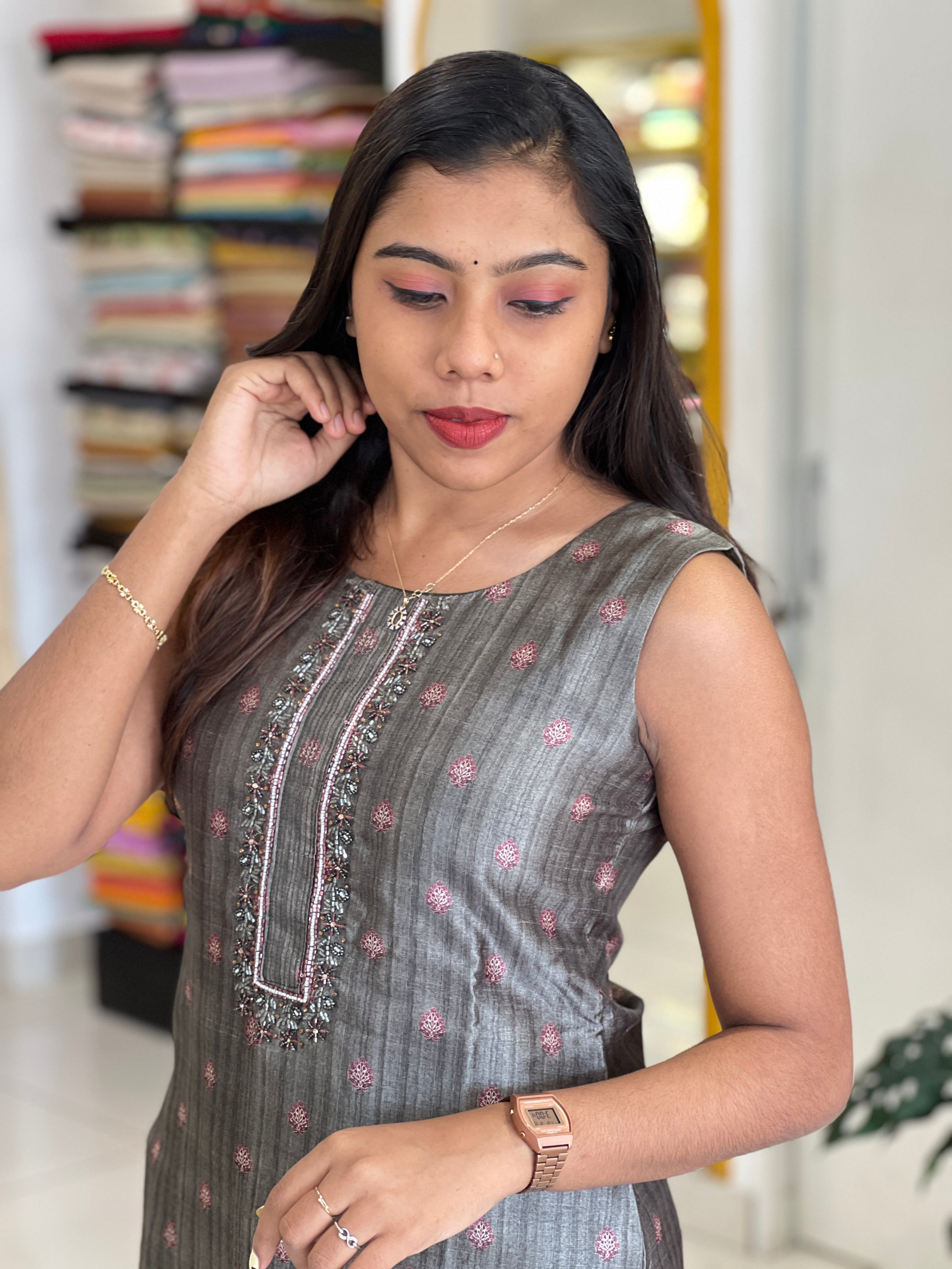 Digital Printed Semi Tussar Kurta | NAI182