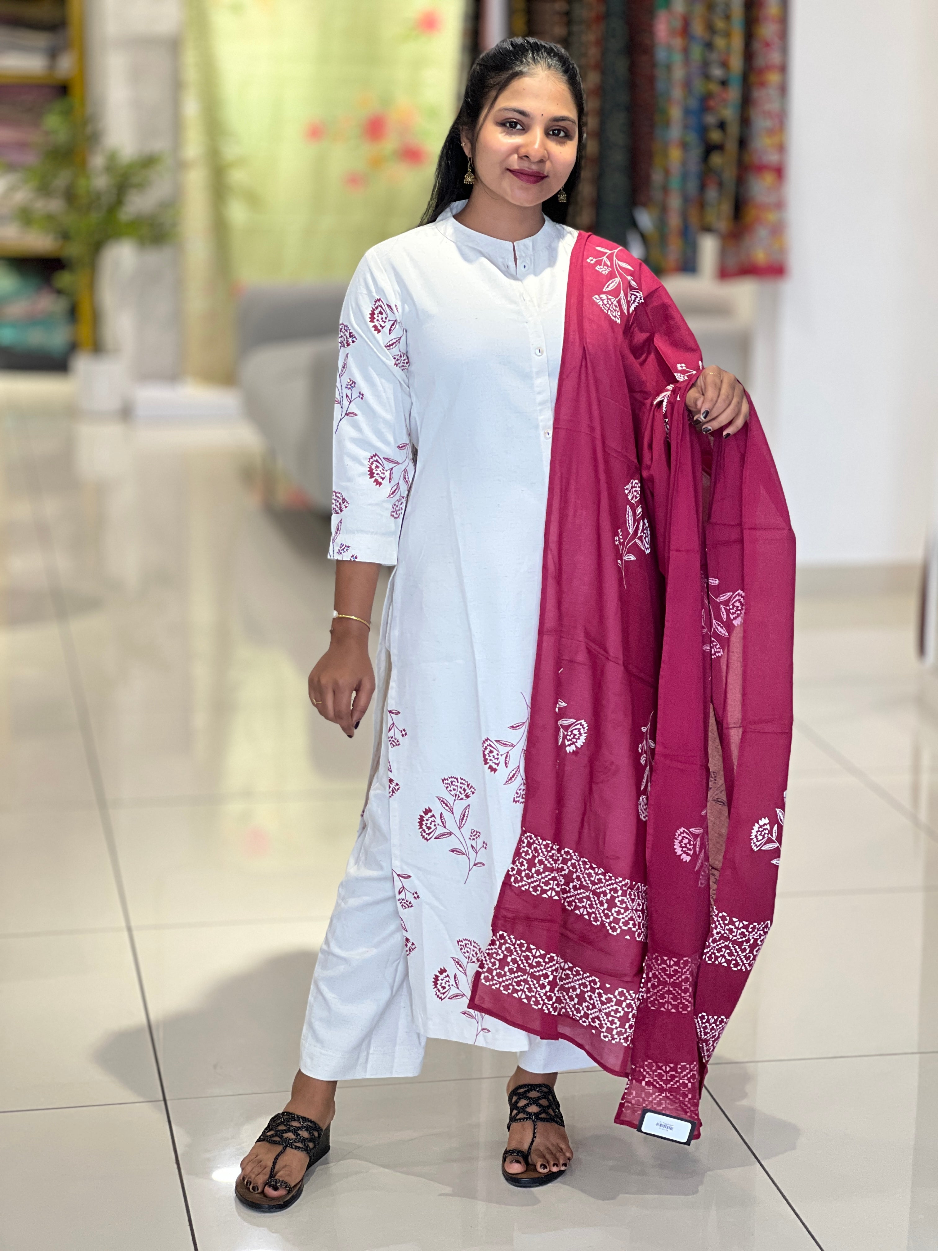 Floral Printed Cotton Kurta Set | PGI215