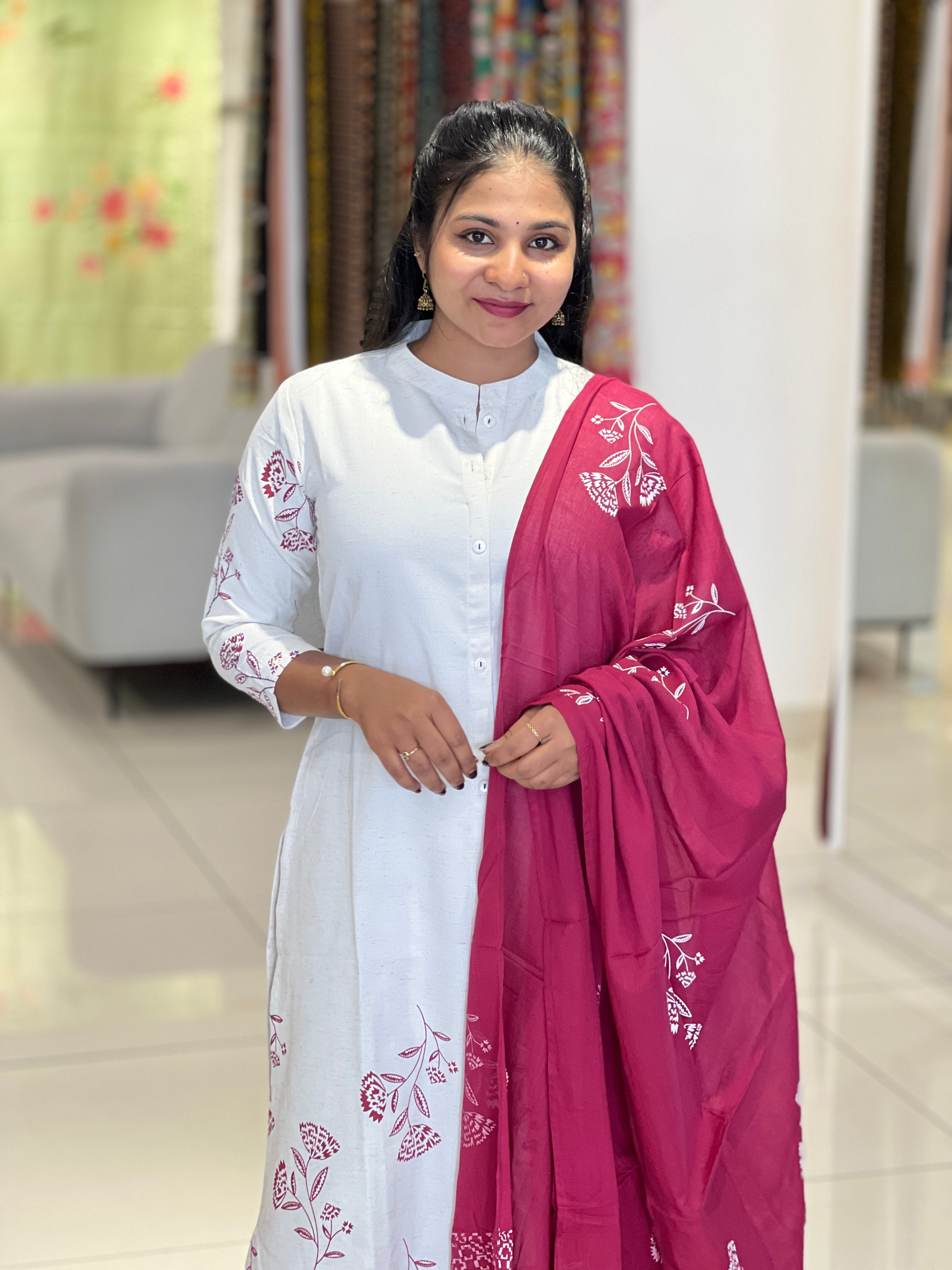Floral Printed Cotton Kurta Set | PGI215