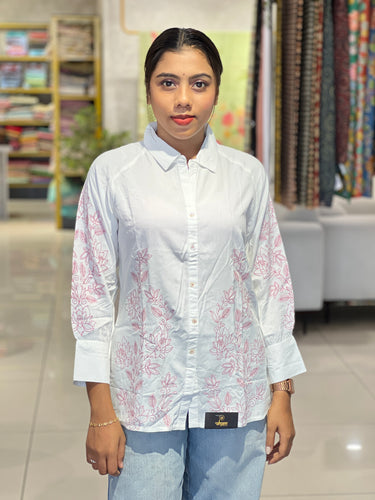 Floral Embroidery Detailed Soft Cotton Short Kurta | PGI211