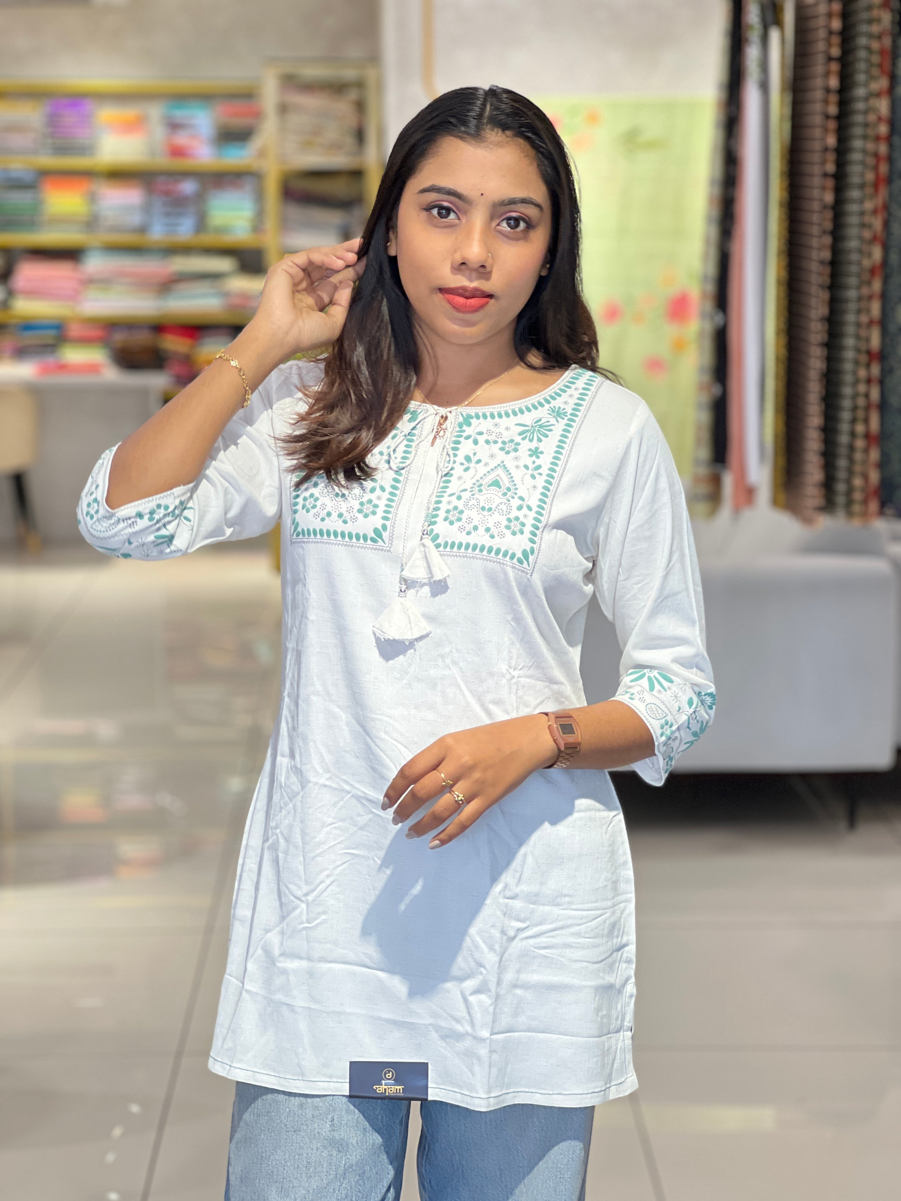 Printed Soft Cotton Short Kurta | NIO103