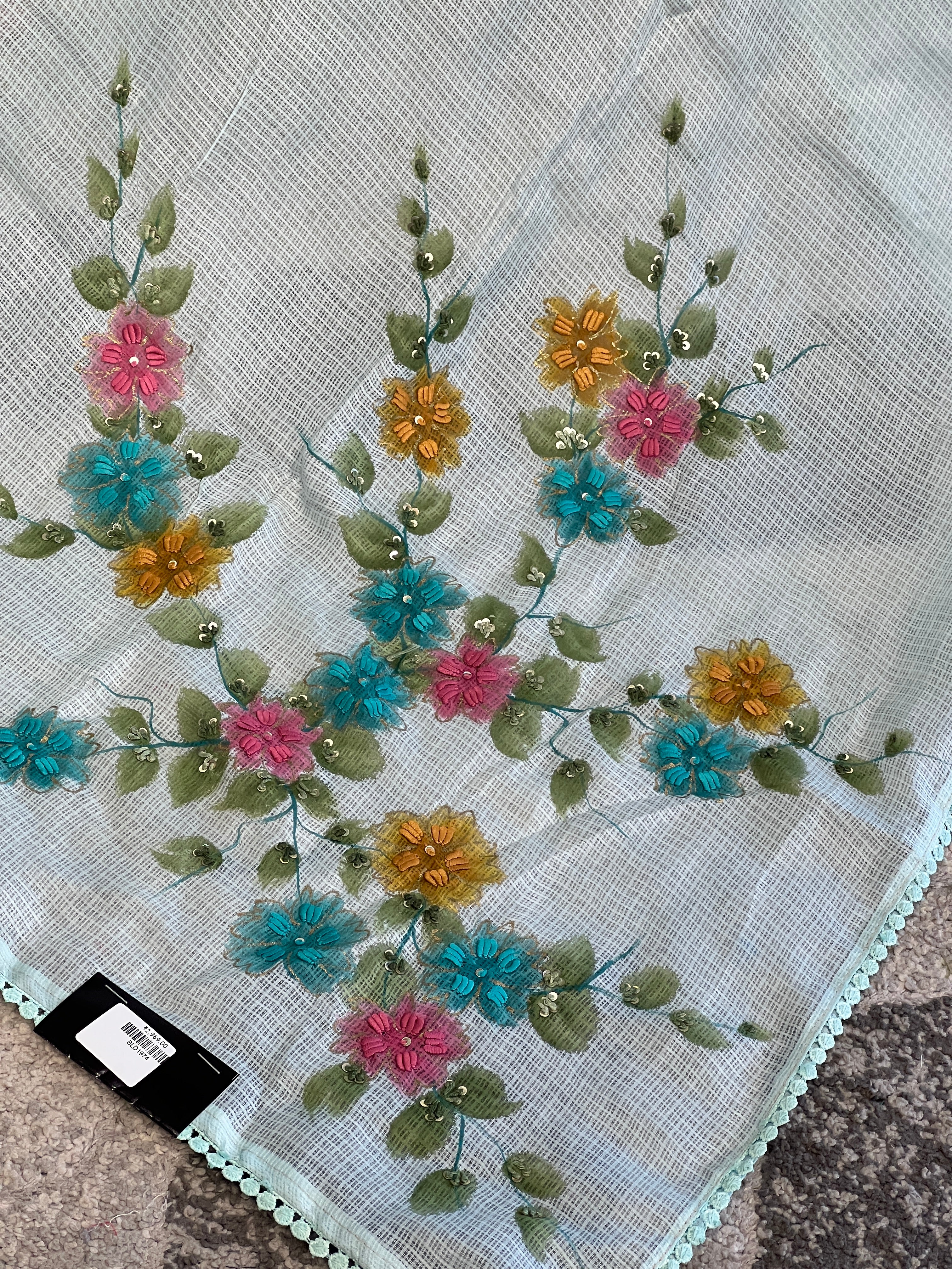 Floral Paint With Embroidery Highlighted Kota Saree | BLD1974