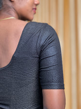 Solid Patterned Knitted Shimmer Stitched Blouse | ALA125