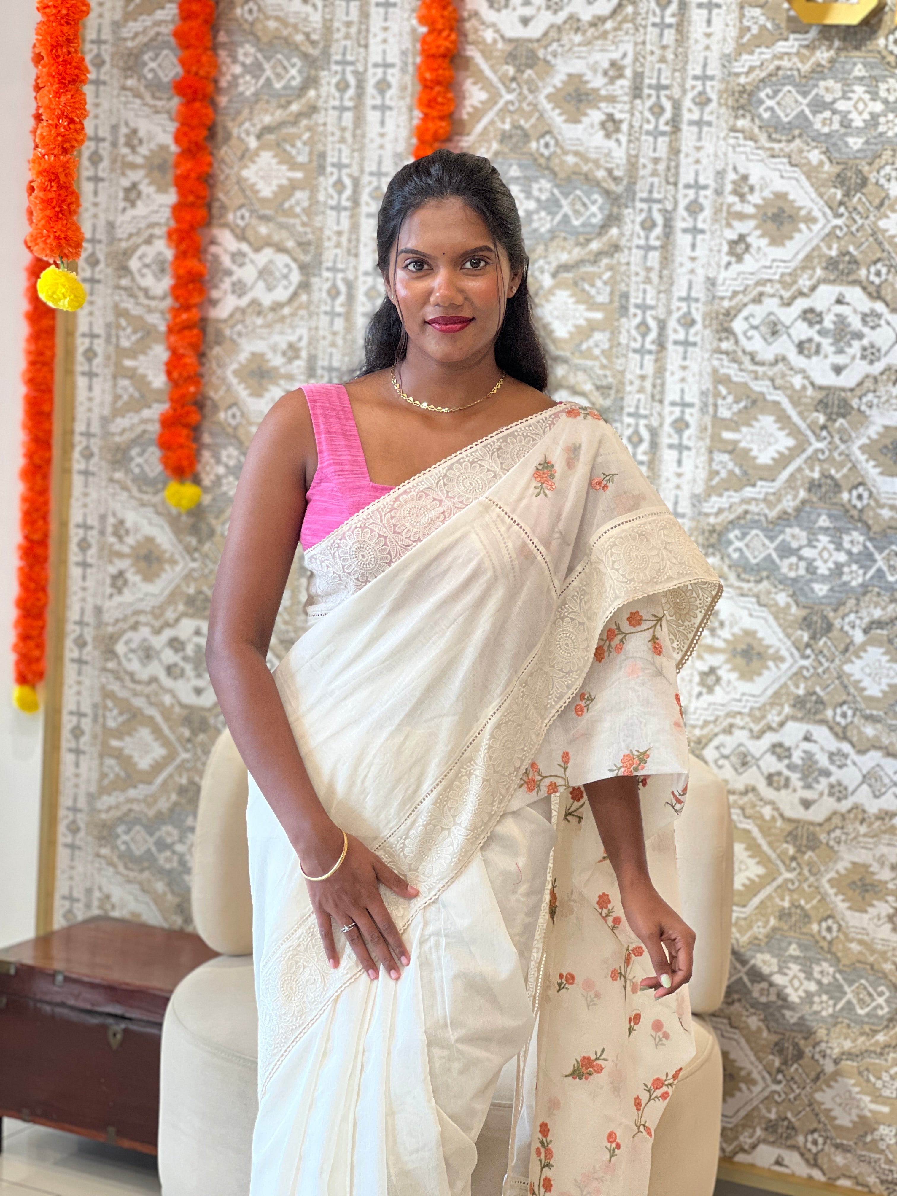 Embroidered Silk Chanderi Saree | MM555