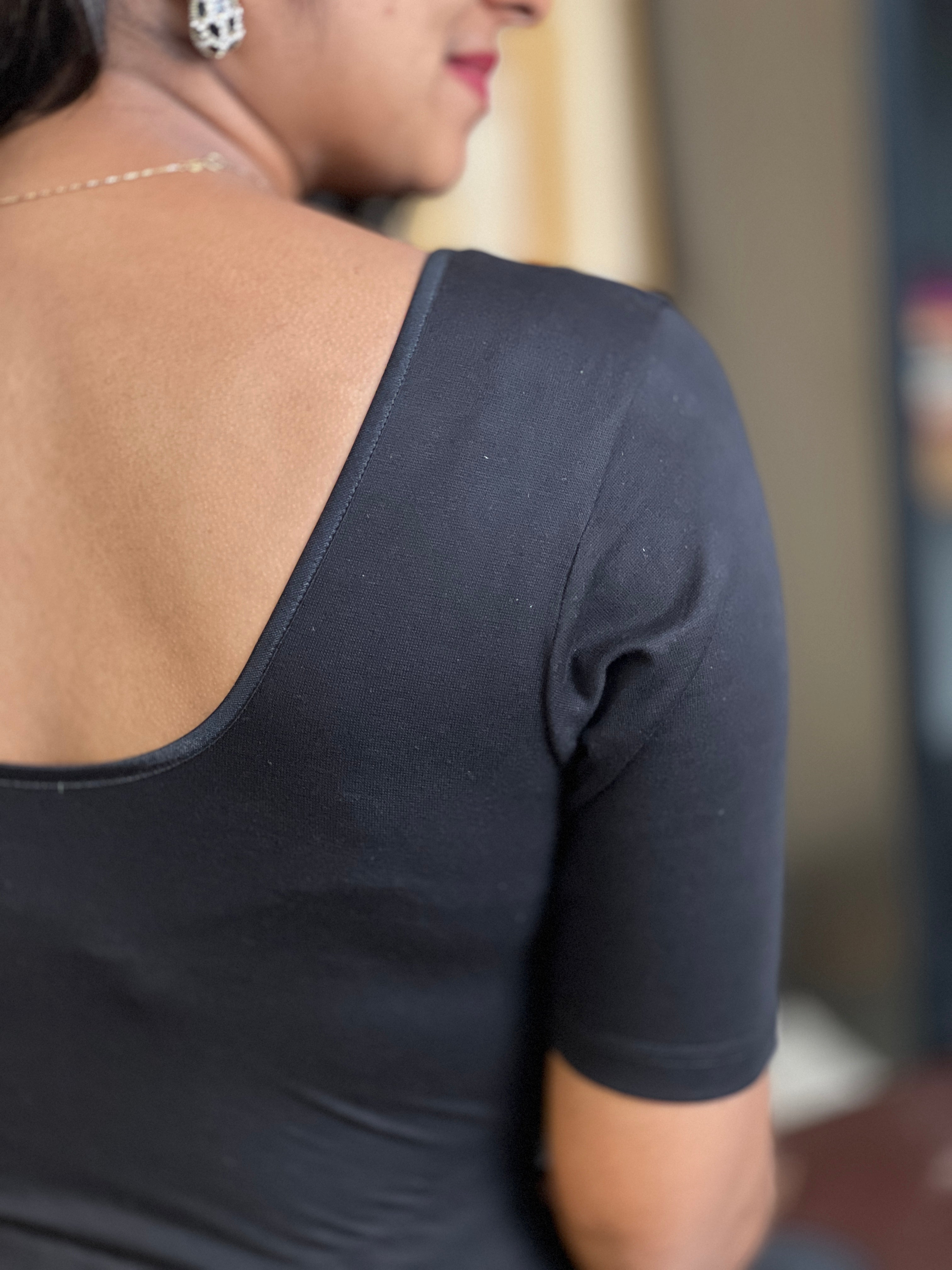 Solid Patterned Stretchable Banyan Stitched Blouse | ALA116