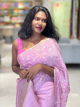 Floral Machine Embroidered Semi Tussar Saree | SUN554