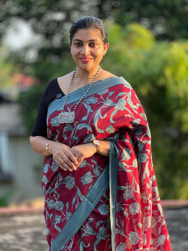 Floral Printed Chanderi Saree | RGD684