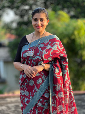 Floral Printed Chanderi Saree | RGD684