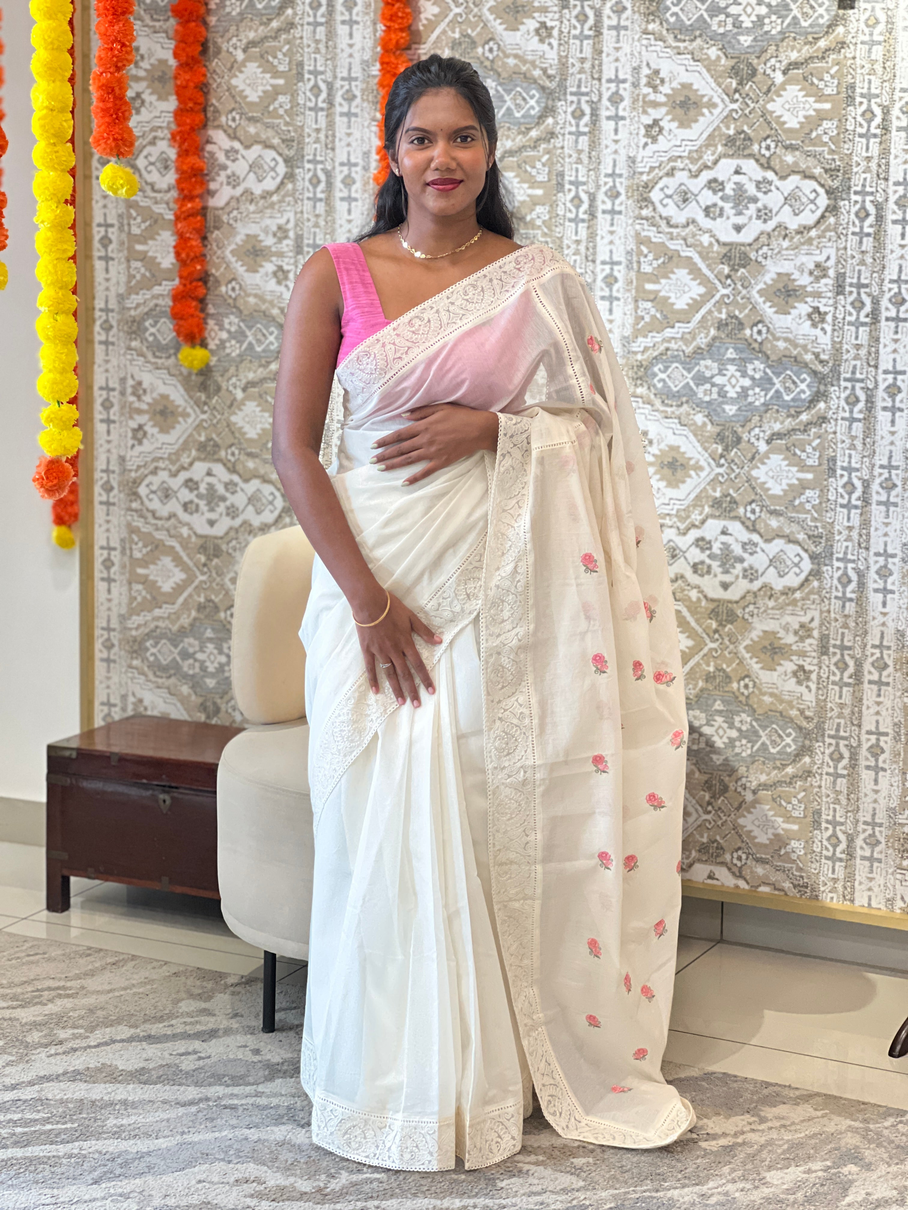 Embroidered Silk Chanderi Saree |  MM556