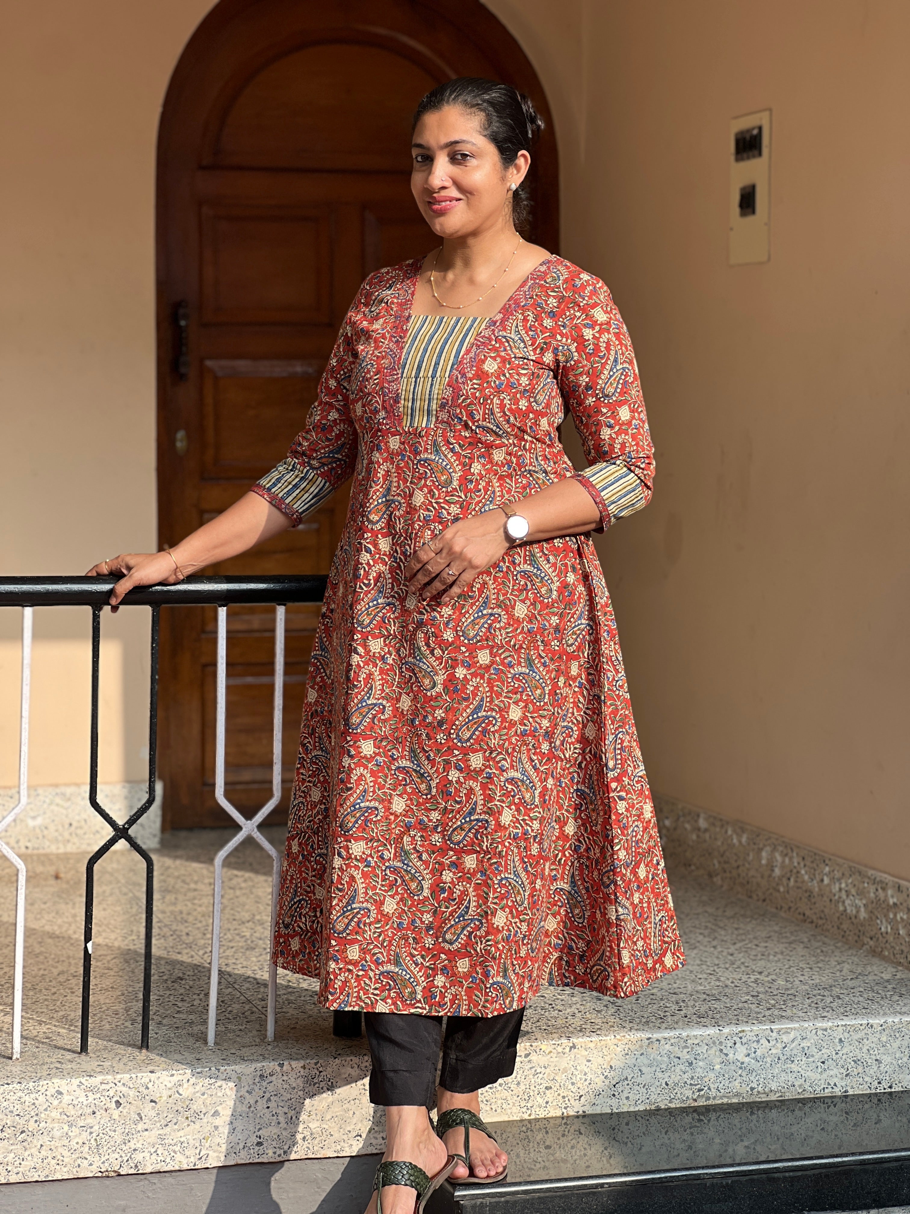 Block Print Design Cotton Kurta Material | DN528
