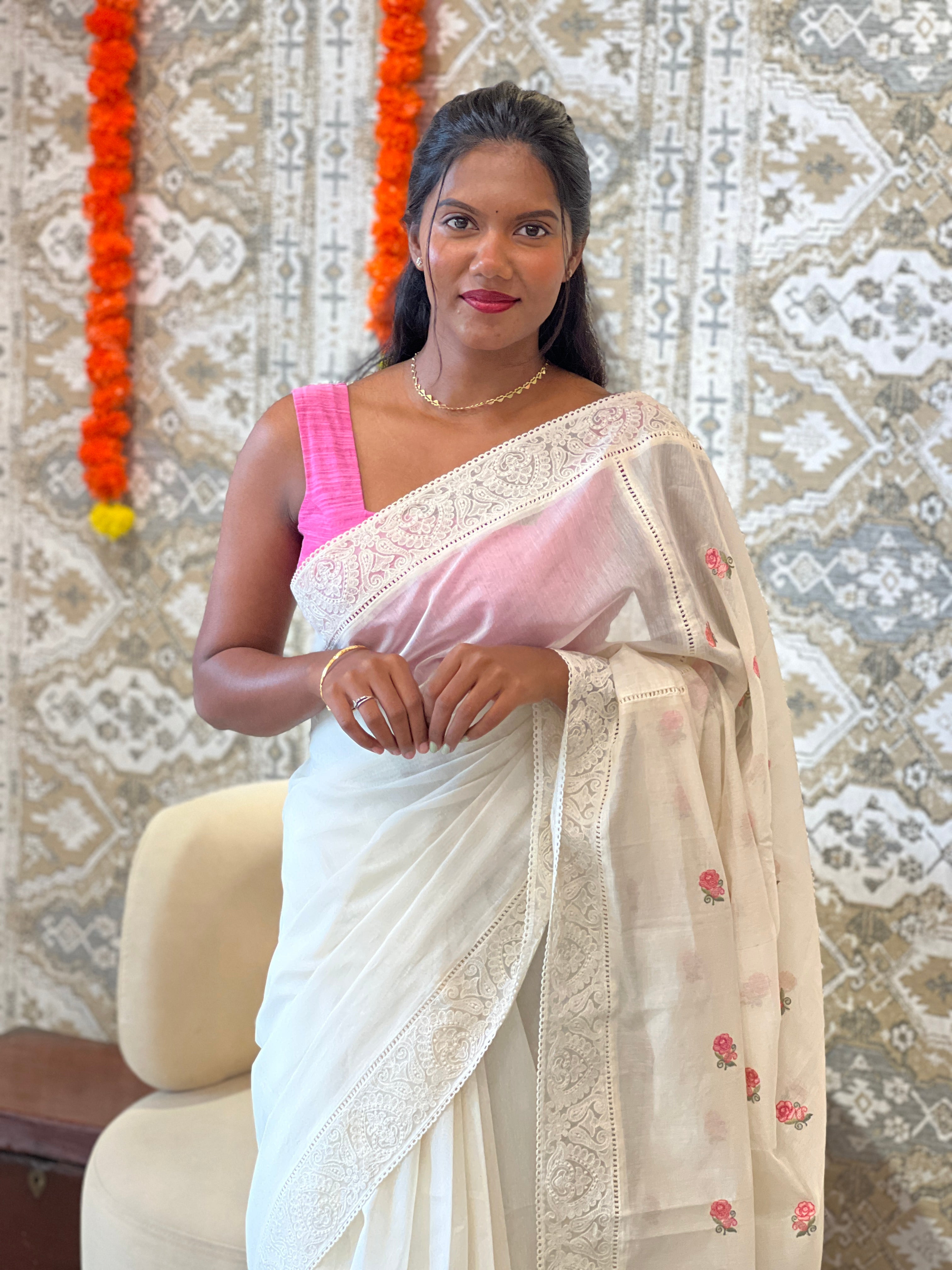 Embroidered Silk Chanderi Saree |  MM556