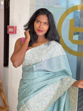 Machine Embroidery Detailed Semi Tussar Saree | SUN546