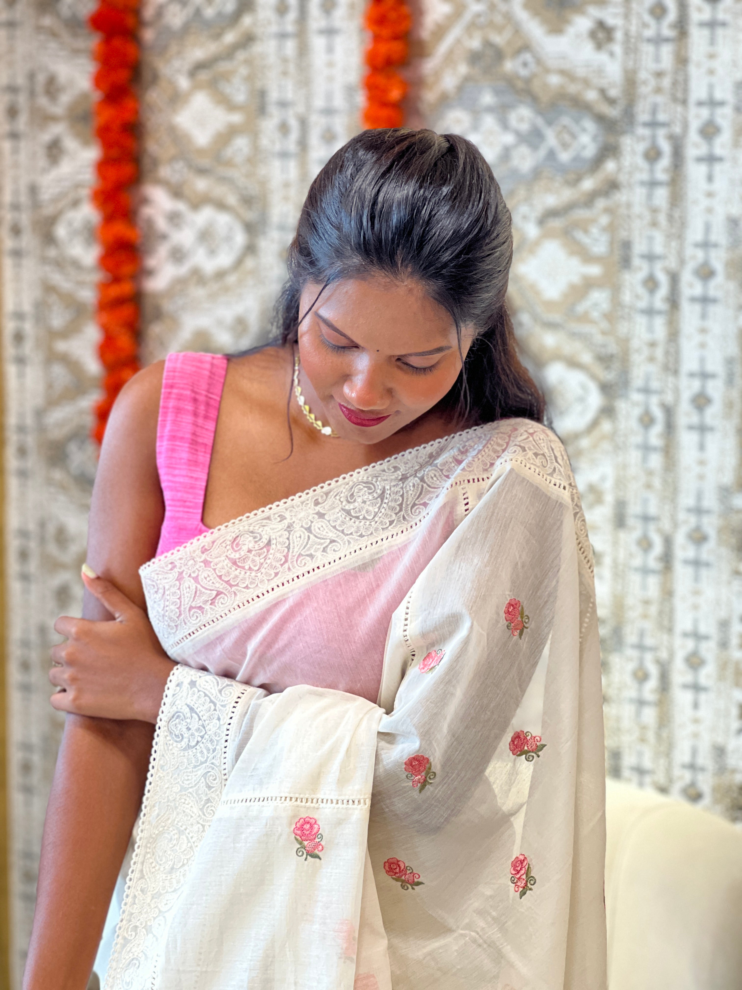 Embroidered Silk Chanderi Saree |  MM556