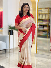 Mangalgiri Zari Bordered Linen Saree | DLS229