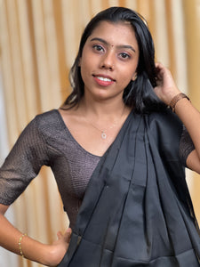 Solid Patterned Knitted Shimmer Stitched Blouse | ALA123