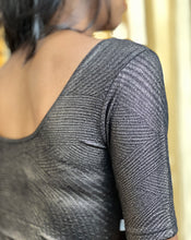 Solid Patterned Knitted Shimmer Stitched Blouse | ALA123