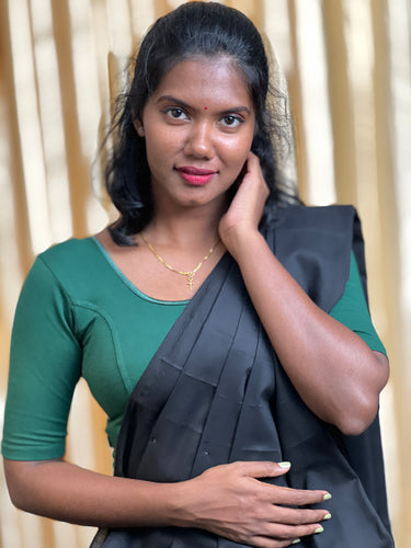 Solid Patterned Stretchable Banyan Stitched Blouse | ALA115