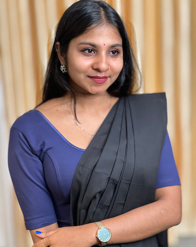 Solid Patterned Stretchable Banyan Stitched Blouse | ALA114