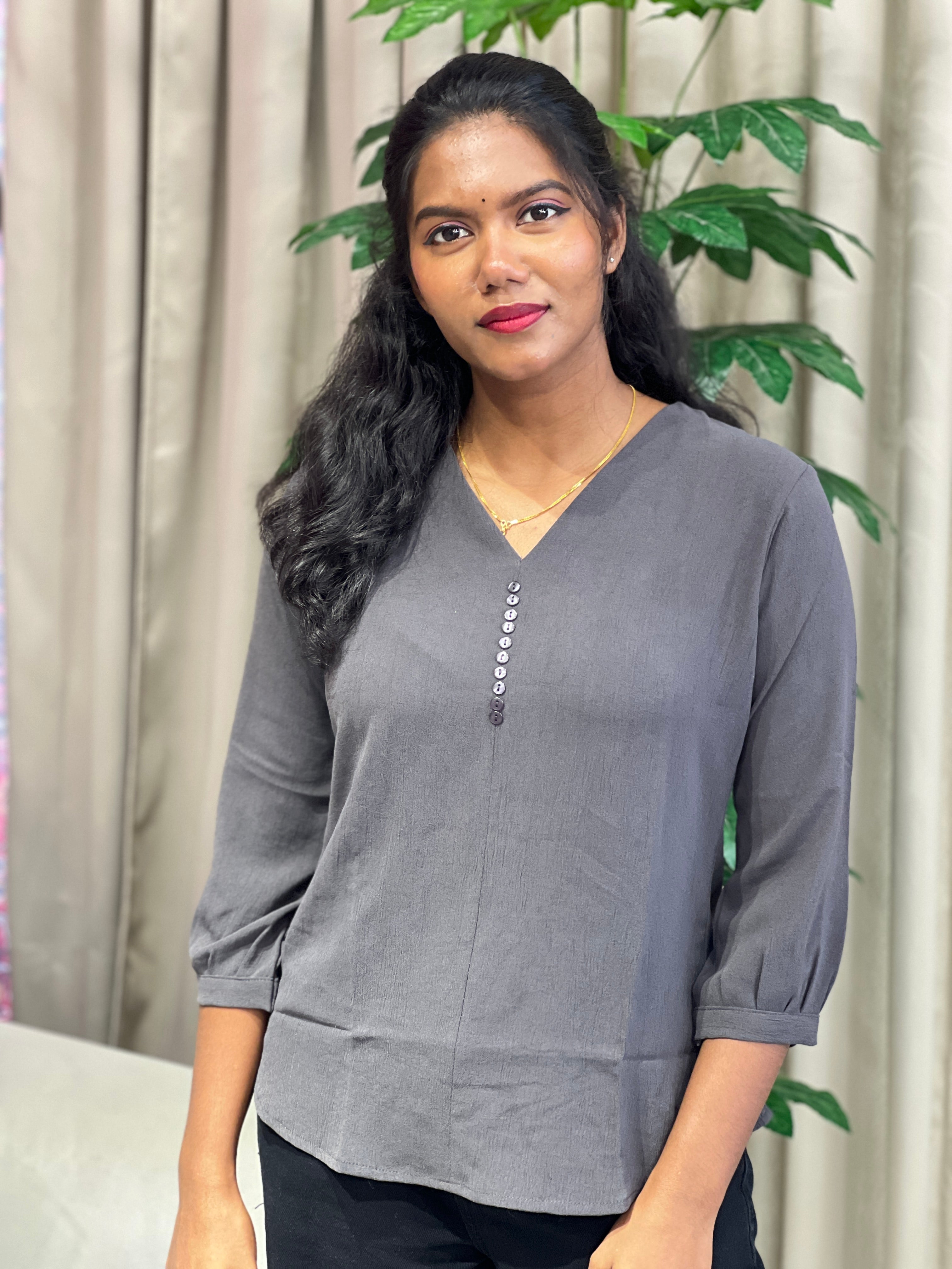 Solid Patterned Muslin Finish Short Kurta | PGI260