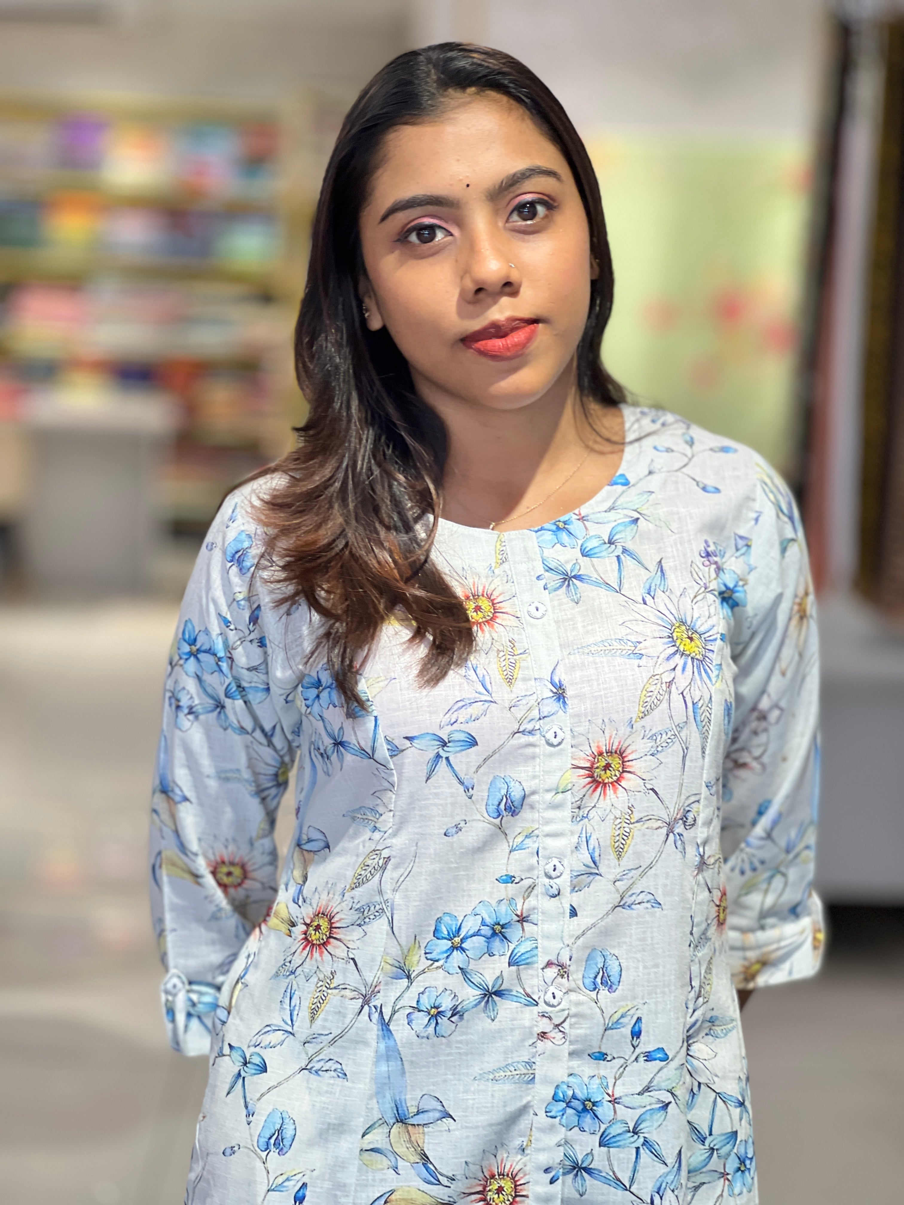Floral Digital Printed Cotton Kurta | YOC145