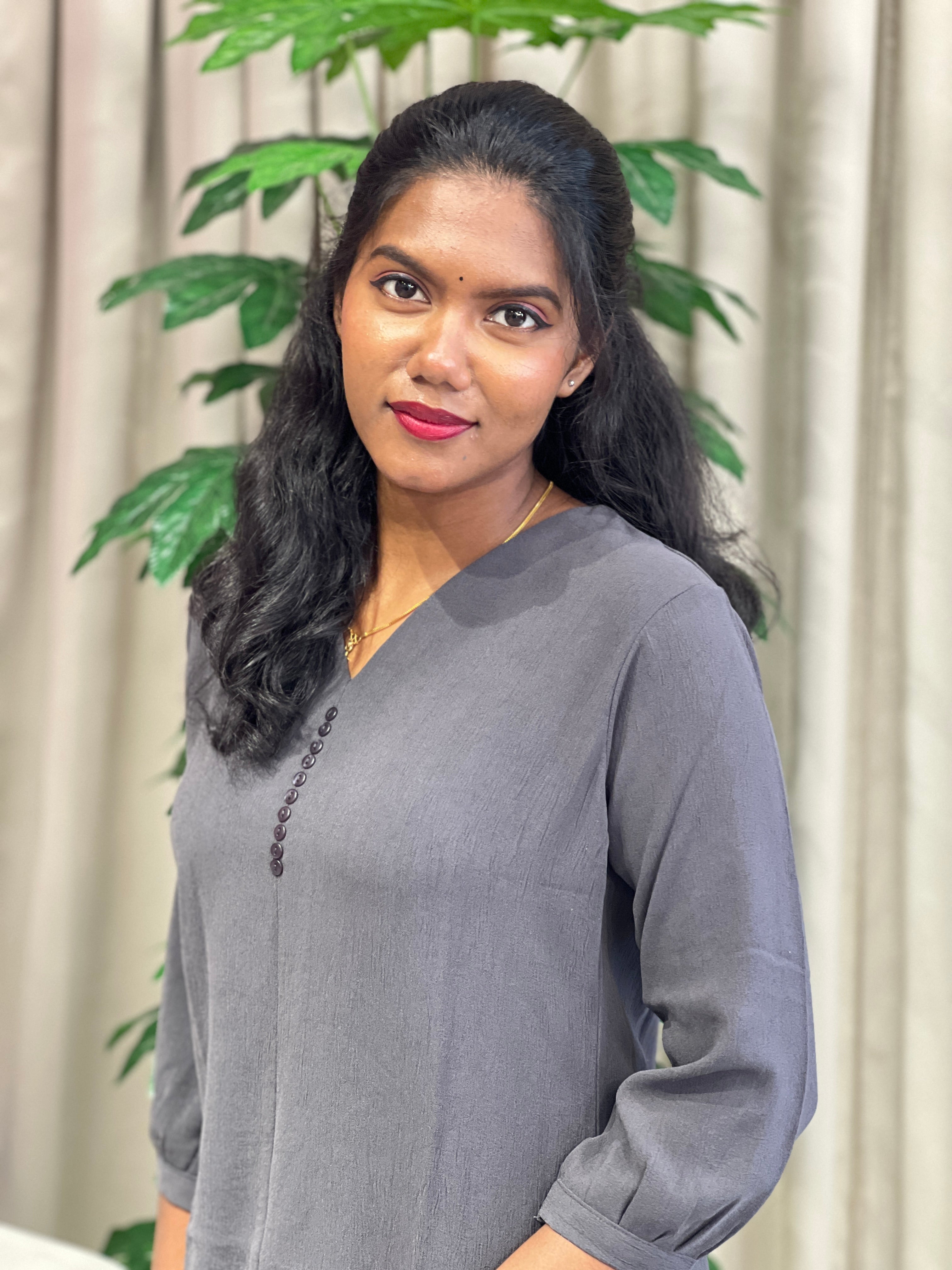 Solid Patterned Muslin Finish Short Kurta | PGI260