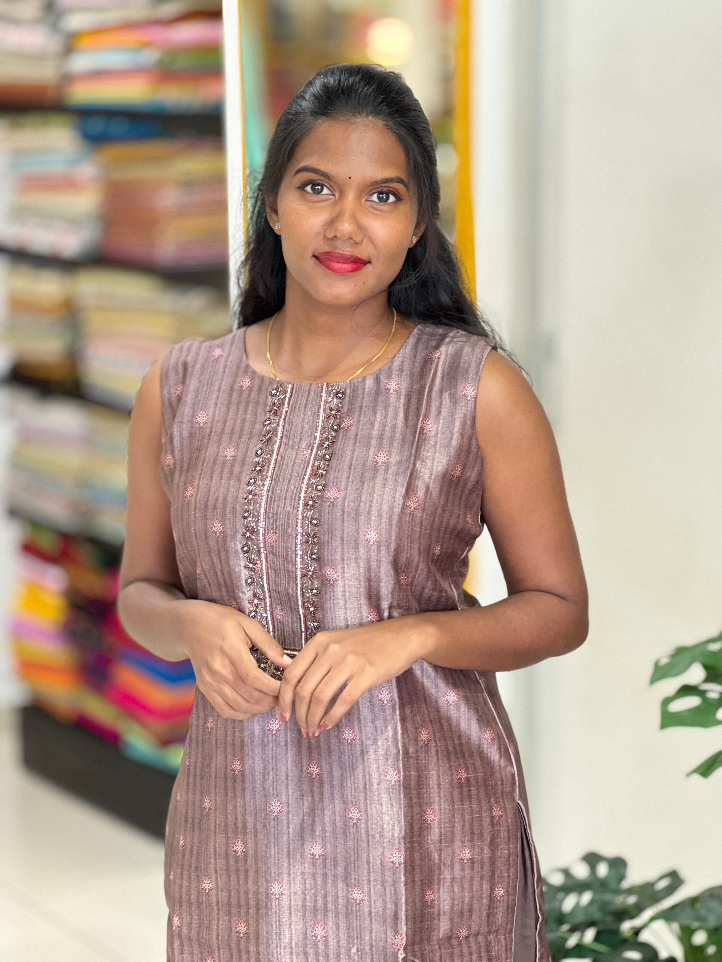 Digital Printed Semi Tussar Kurta | NAI183