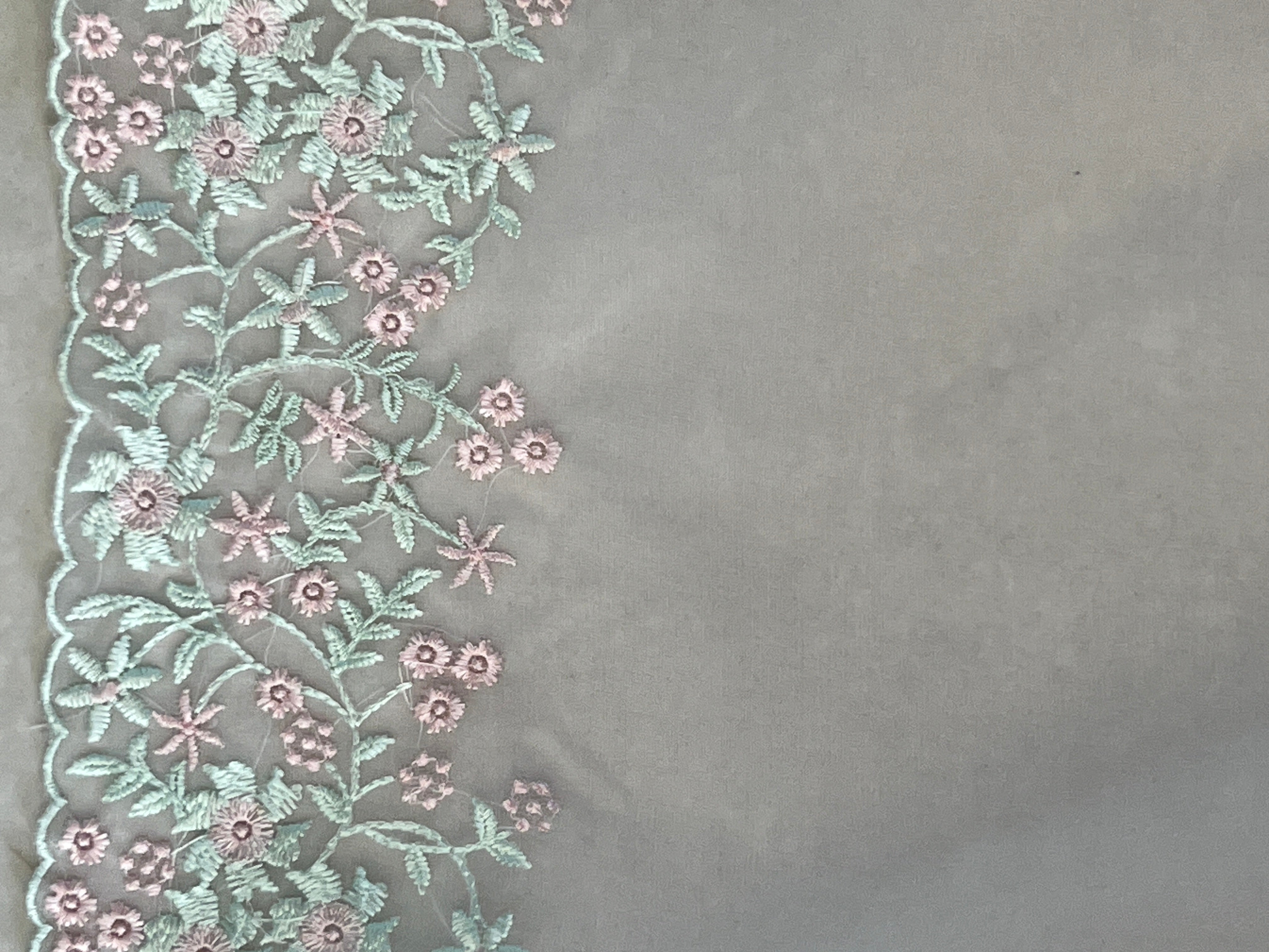 Embroidered Glass Organza Saree  | SBP575