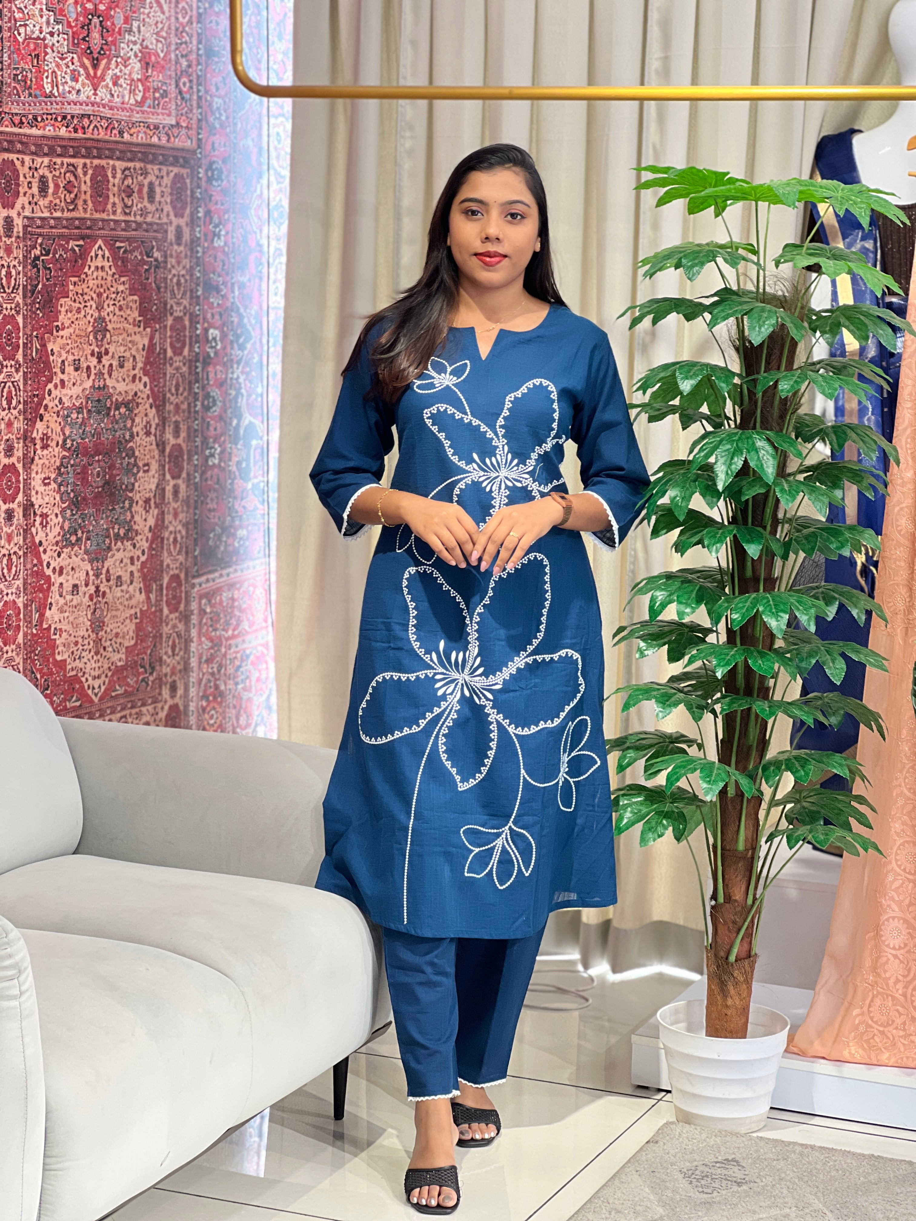 Embroidered Cotton Cord Set | PGI108