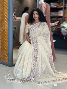 Floral Embroidered Kota Saree | GMS103