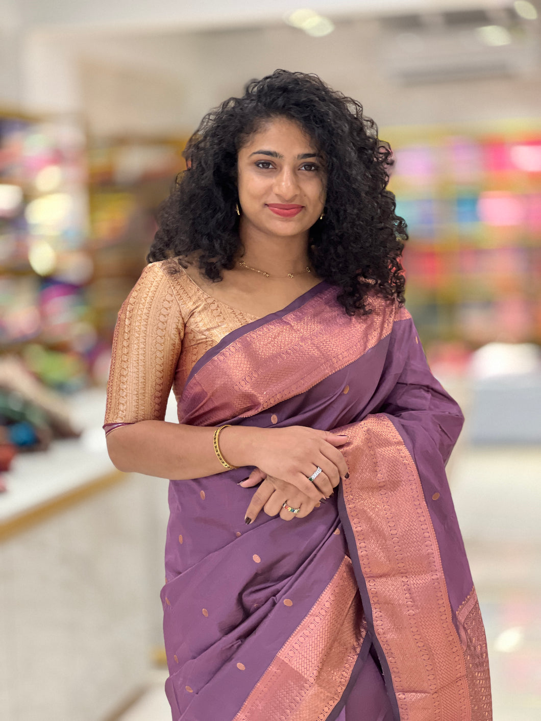 Copper Zari Woven Semi Silk Saree | SIK197