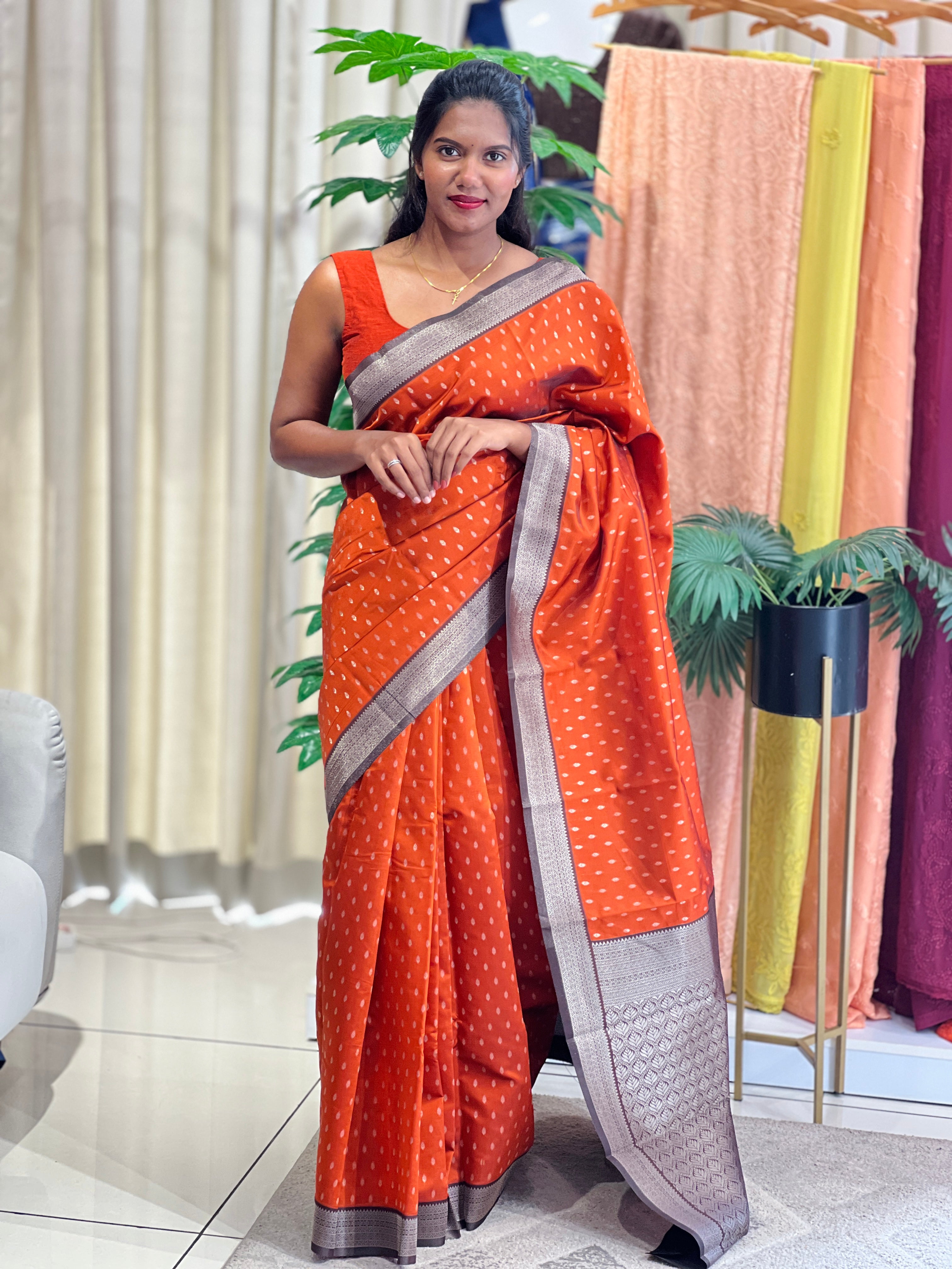 Sliver Zari Woven Semi Silk Saree | RLF177